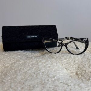Dolce & Gabbana Black and clear acetate Lace Glasses
